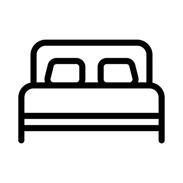 Muebles Cama Doble Vector Ilustración — Vector de stock