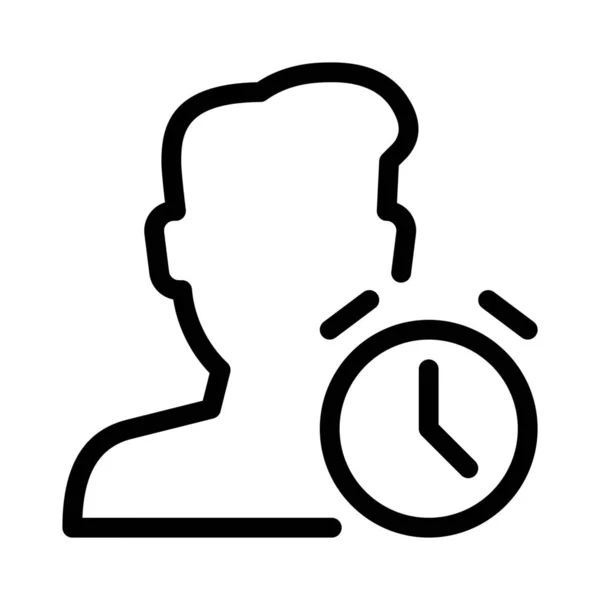 Icono Tiempo Usuario Ilustración Línea Simple — Vector de stock