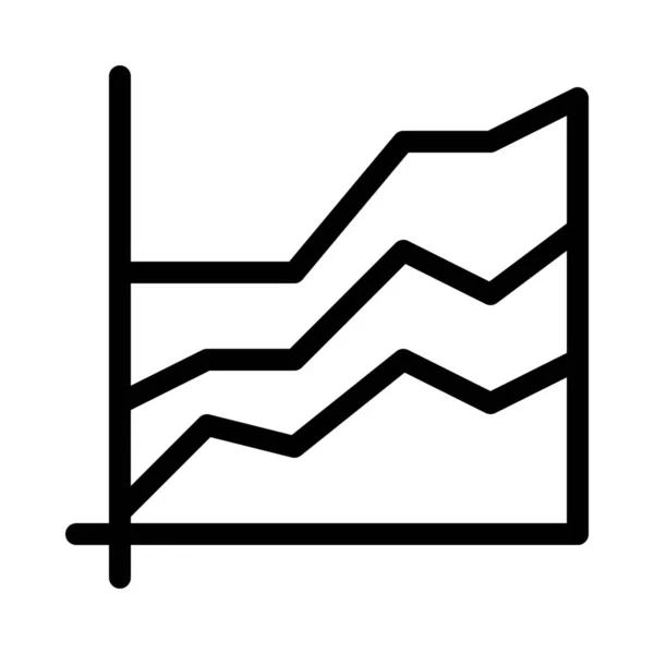 Fragmentdiagramm Oder Streamgraph Symbol Einfache Linienillustration — Stockvektor