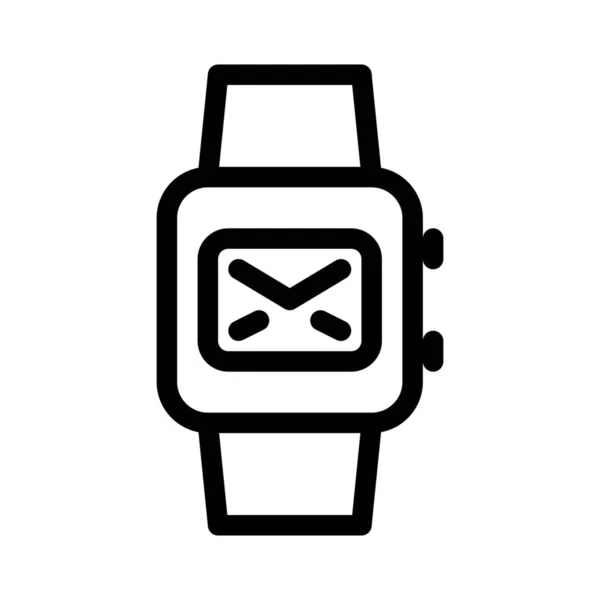 Smartwatch Mensagem Notificação Ilustração Linha Simples —  Vetores de Stock