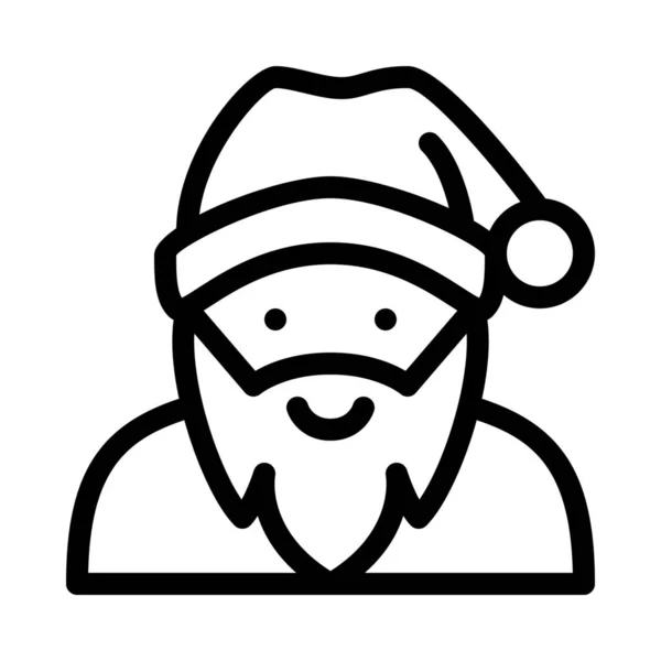 Christmas Santa Claus Icon Simple Line Illustration — Stock Vector