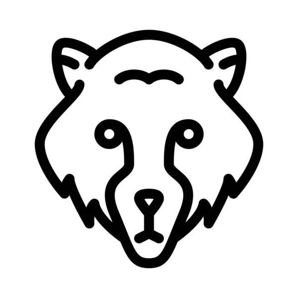 Forest Wild Bear Semplice Illustrazione Della Linea — Vettoriale Stock