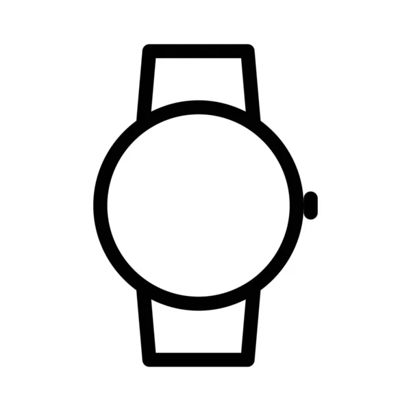 Kulatý Obličej Smartwatch Jednoduché Čárová Ilustrace — Stockový vektor