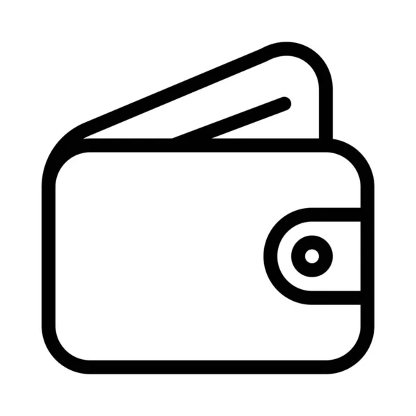 Elektronicznego Portfela Symbol Ikonę Ilustracja Linia Prosta — Wektor stockowy