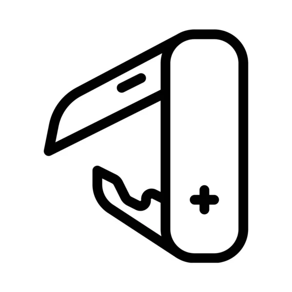 Swiss Camping Cuchillo Simple Vector Signo Ilustración — Vector de stock