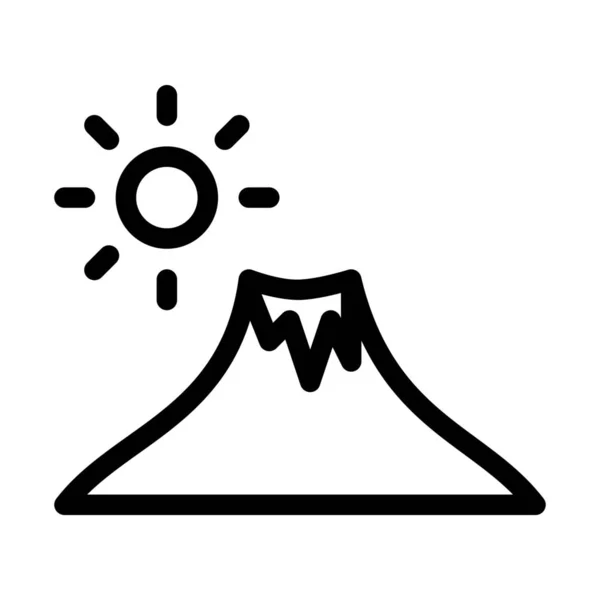 Active Volcano Mount Simple Vector Illustration Sign — Stockvector