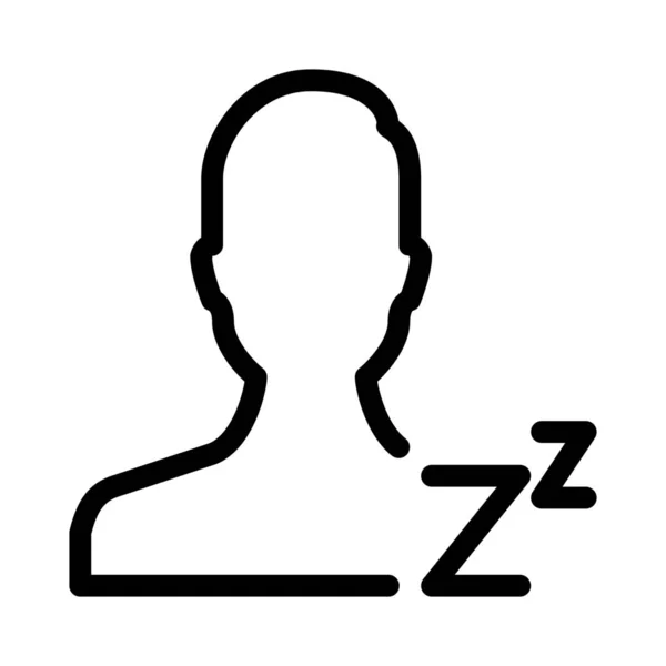 眠っているユーザー アイコン シンプルなラインの図 — ストックベクタ