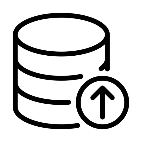 Datenbank Speichersymbol Hochladen Einfache Zeilenillustration — Stockvektor