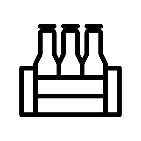 Ilustração Vetorial Simples Caixa Garrafas Cerveja —  Vetores de Stock