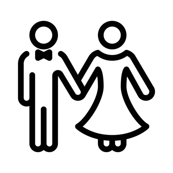 Matrimonio Pareja Ilustración Vector Simple — Archivo Imágenes Vectoriales