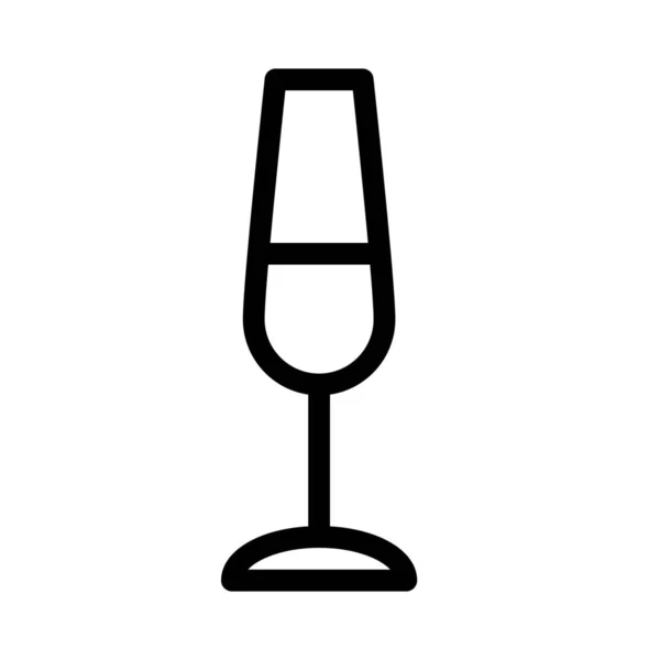 Icône Verre Vin Illustration Ligne Simple — Image vectorielle