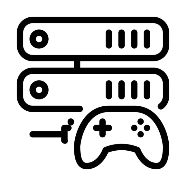 オンライン ゲーム サーバー 単純な線のスタイル — ストックベクタ