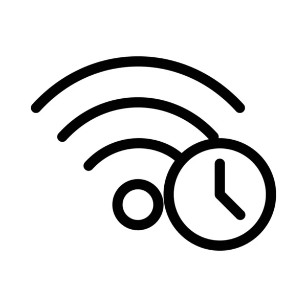 Wifi Delay Processing Symbol Einfache Zeilenillustration — Stockvektor
