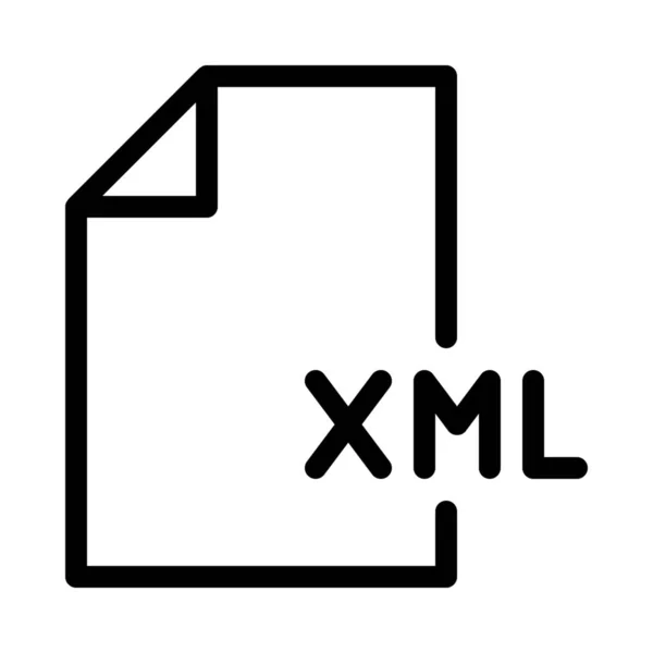 Xml Kodning Filikonen Enkel Linje Illustration — Stock vektor