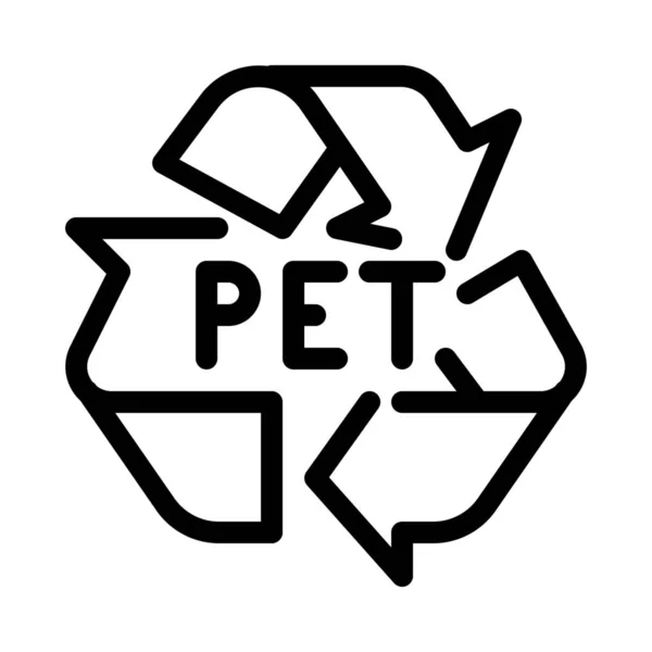 Pet Recykling Symbol Ilustracja Linia Prosta — Wektor stockowy