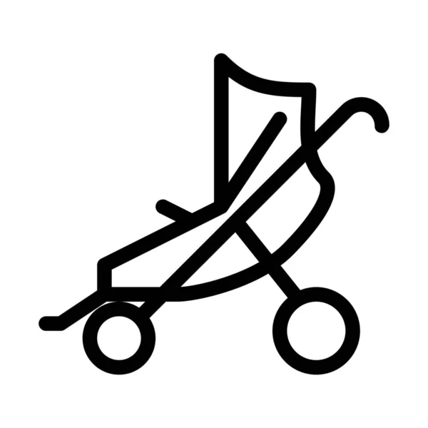 Baby Pram Stoller Eenvoudige Vector Illustratie Teken — Stockvector