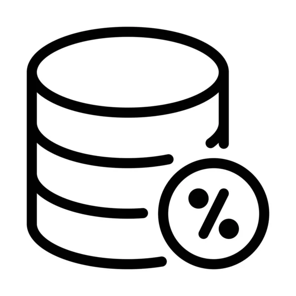 Base Datos Icono Porcentaje Almacenamiento Ilustración Línea Simple — Vector de stock