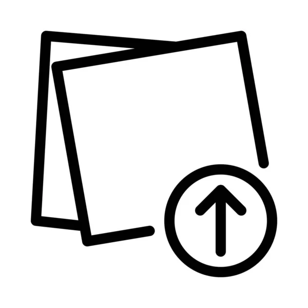 Subir Sticky Notes Icono Ilustración Línea Simple — Vector de stock