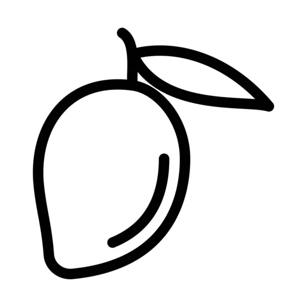 Verano Fruta Mango Icono Ilustración Línea Simple — Archivo Imágenes Vectoriales