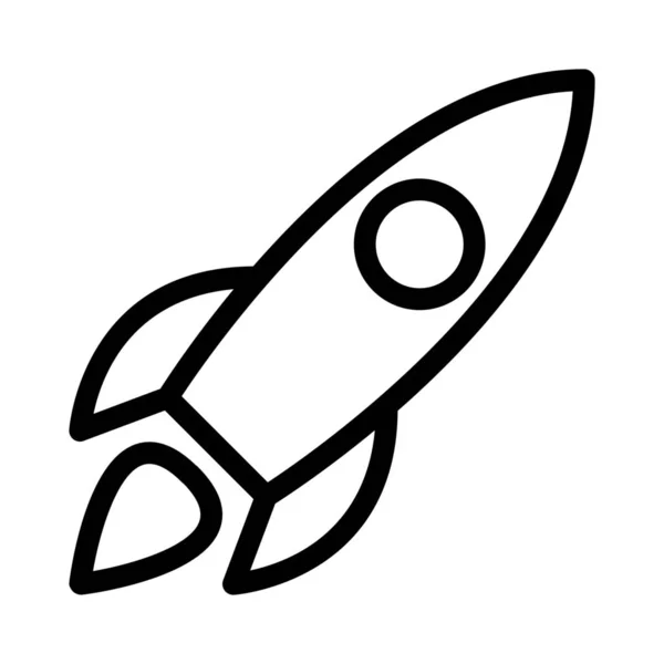 飞行火箭图标 简单的线插图 — 图库矢量图片
