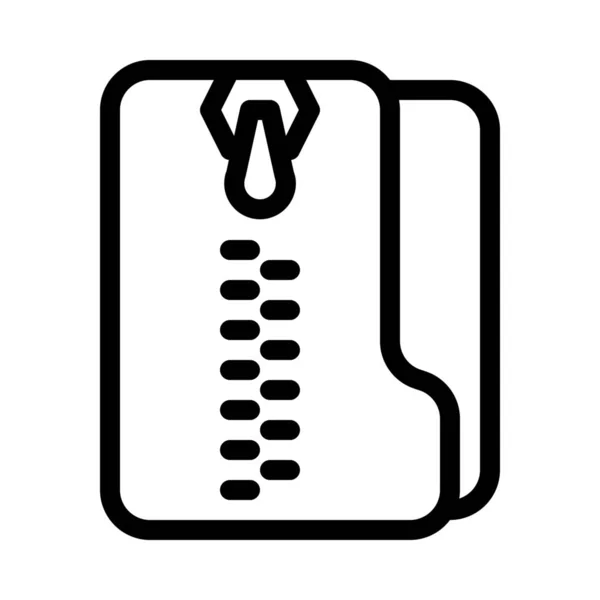 Значок Zip Compress Folder Простая Иллюстрация Строки — стоковый вектор
