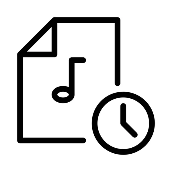 Music Processing File Icon Isolated White — Stok Vektör