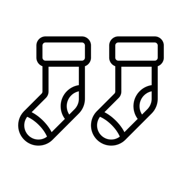 Kış Çorap Simgesi Basit Hat Illüstrasyon — Stok Vektör