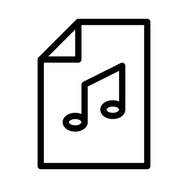 Musik Audio Datei Symbol Isoliert Auf Weiß — Stockvektor