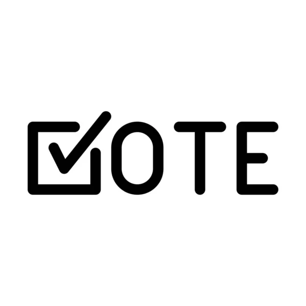 Online Vote Symbol Icon Simple Line Illustration — Stock Vector