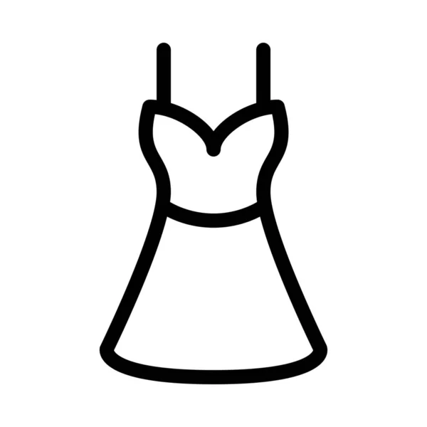 Partie Robe Féminine Illustration Ligne Simple — Image vectorielle