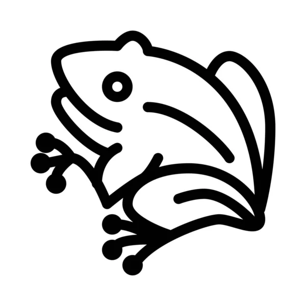 Αμφίβιο Βάτραχος Φρύνος Απλή Γραμμή Εικονογράφηση — Διανυσματικό Αρχείο