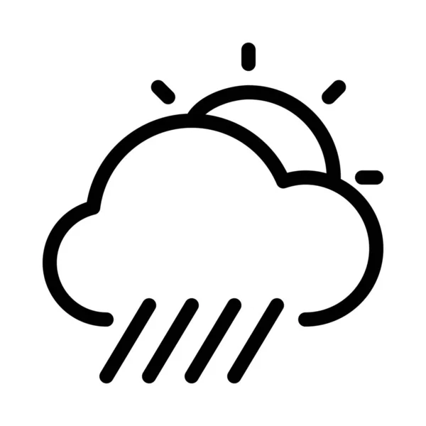 Giornata Nuvolosa Pioggia Progettazione Vettoriale — Vettoriale Stock