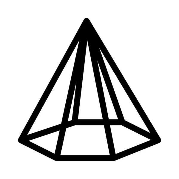 Ícone Hexagonal Pirâmide Ilustração Simples Linha — Vetor de Stock