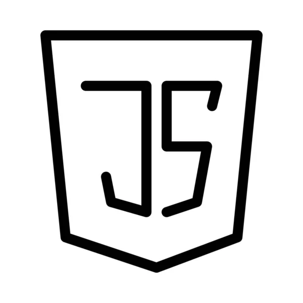 Linguaggio Programmazione Javascript Icona Vettoriale Illustrazione — Vettoriale Stock
