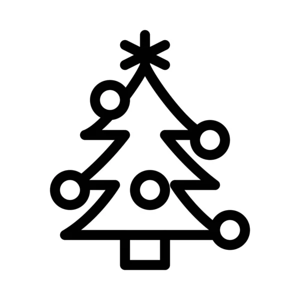 Weihnachtsbaum Auf Weißem Hintergrund Dekoriert — Stockvektor