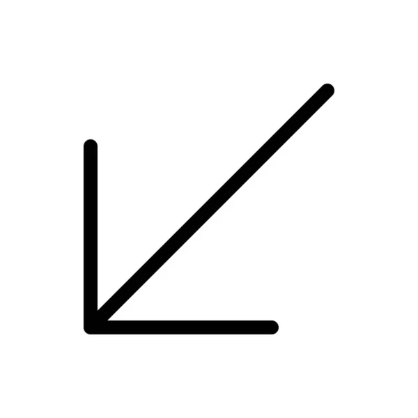 Icono Dirección Flecha Suroeste Ilustración Línea Simple — Vector de stock