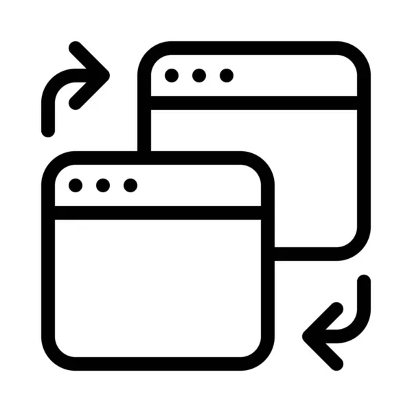Schalter Anwendung Registerkarte Einfache Zeilenillustration — Stockvektor