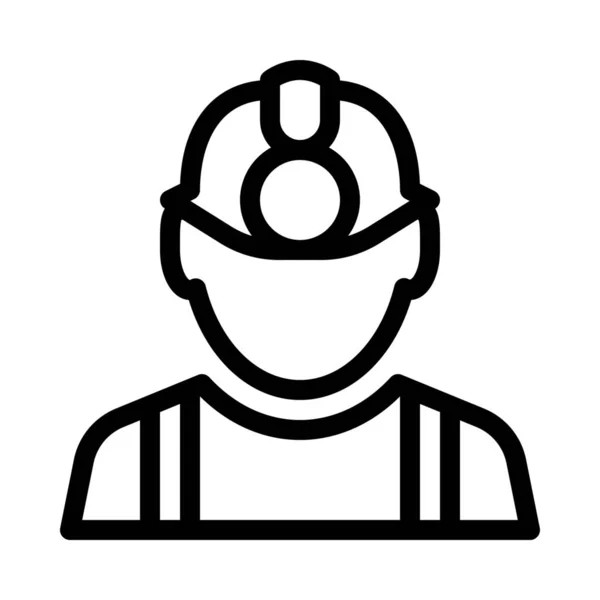 工作人员劳动图标 简单的线条插图 — 图库矢量图片