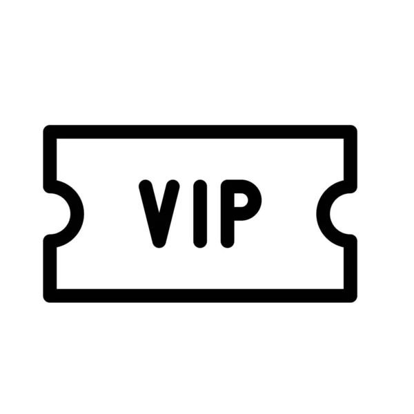 Vip Ticket Pictogram Eenvoudige Lijn Illustratie — Stockvector