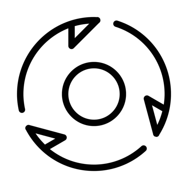 Icône Des Flèches Rotation Circulaire Illustration Ligne Simple — Image vectorielle