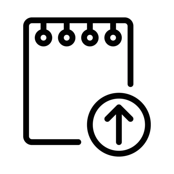 Export Note Icon Hochladen Einfache Zeilenillustration — Stockvektor