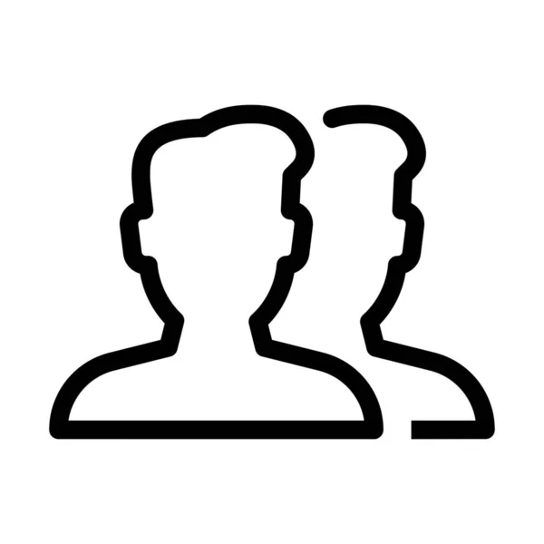 Homme Groupe Profil Simple Vecteur Illustration Signe — Image vectorielle