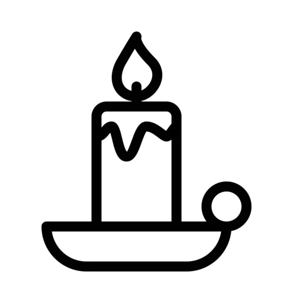 Night Candle Icon Vector Illustration — Stock Vector