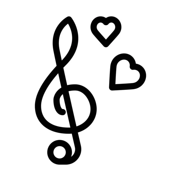 Romantic Music Notes Simple Vector Illustration — Stock Vector