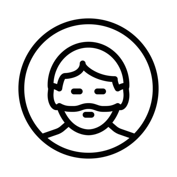 Man Beard Icon Vector Illustration — Stok Vektör