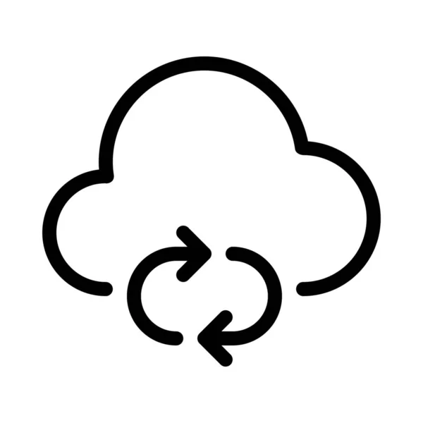 Συγχρονισμού Σύννεφο Κουμπί Απλή Γραμμή Εικονογράφηση — Διανυσματικό Αρχείο