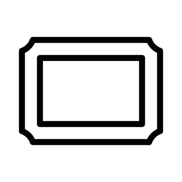 Blank Rectangular Frame Icon Simple Line Illustration — Stock Vector