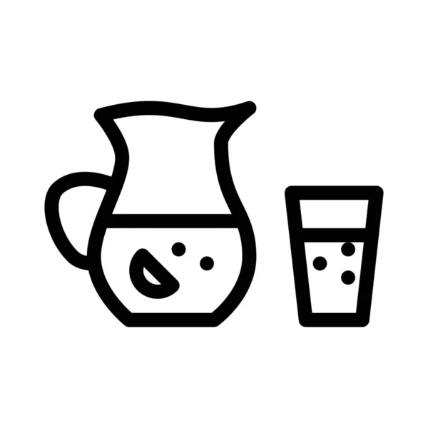 Lemonade Served Icon Vector Illustration — Stok Vektör