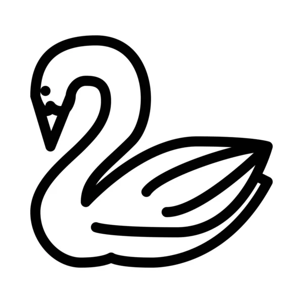 Swan Duck Simple Line Illustration — Stock Vector