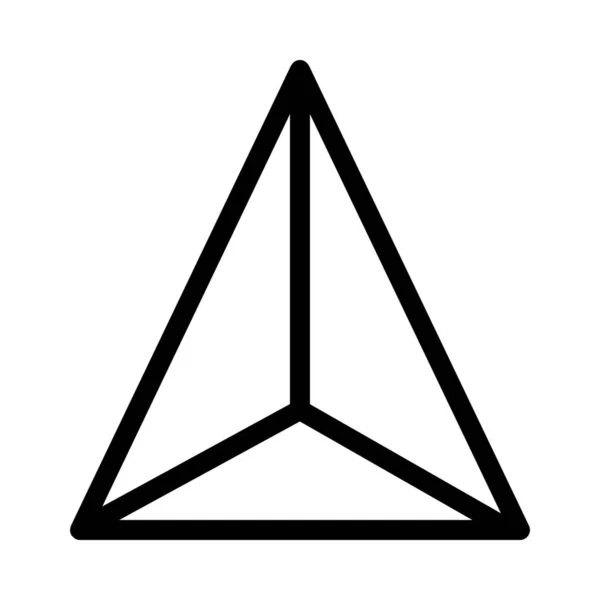Tetraedro Diagrama Caras Ícone Ilustração Linha Simples — Vetor de Stock